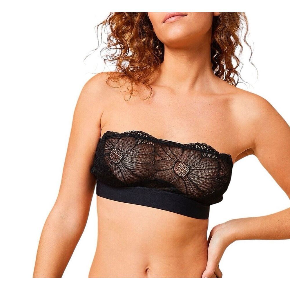 Etam Bra Flexible Underwired Bandeau With Removable Straps Black size 34C - Picture 2 of 8